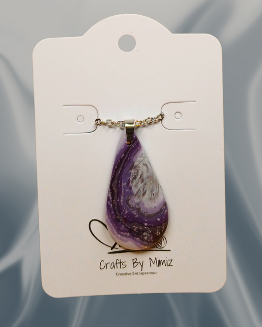Violet Drop Pendant Necklace