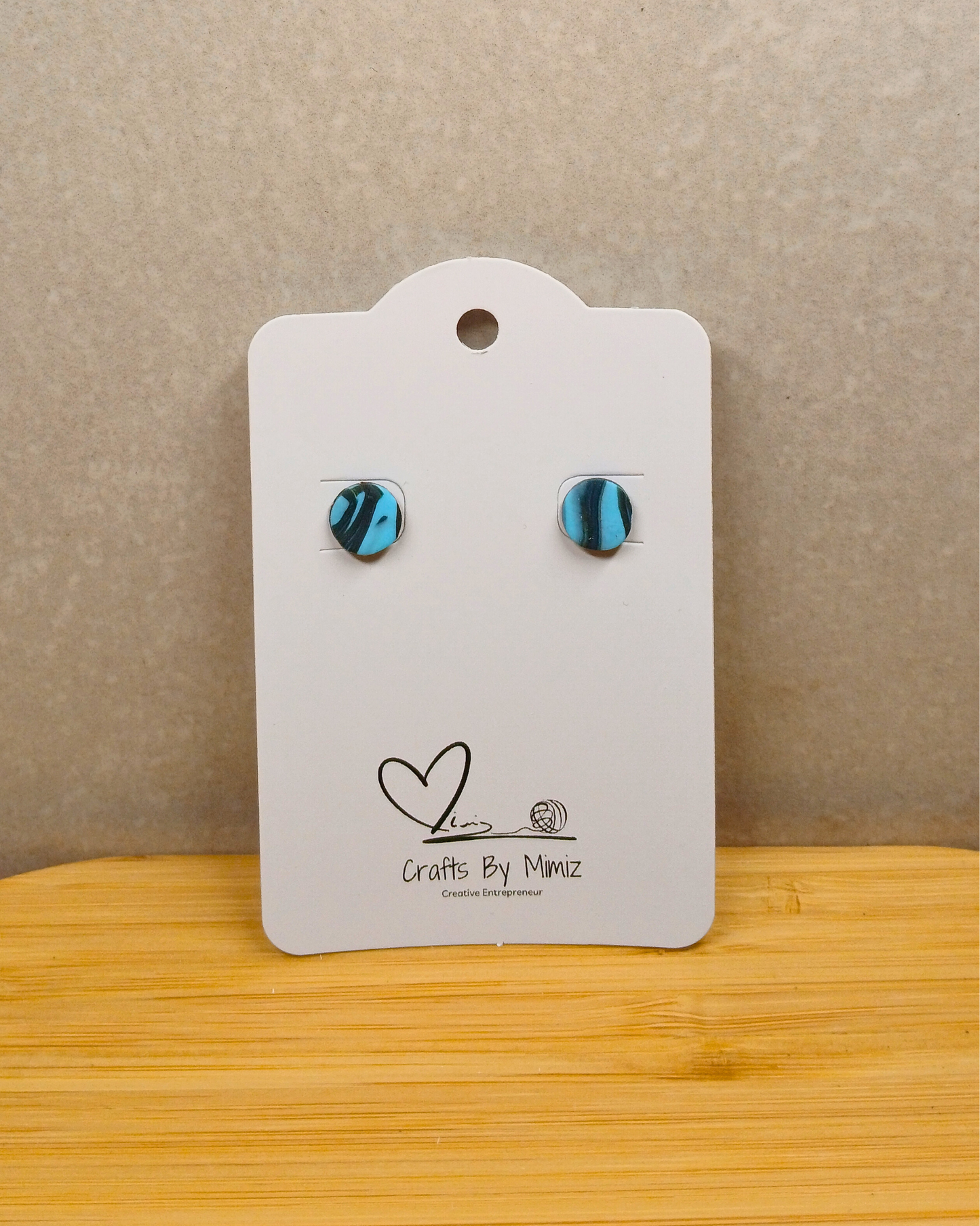Handmade polymer clay stud earrings on sterling silver posts