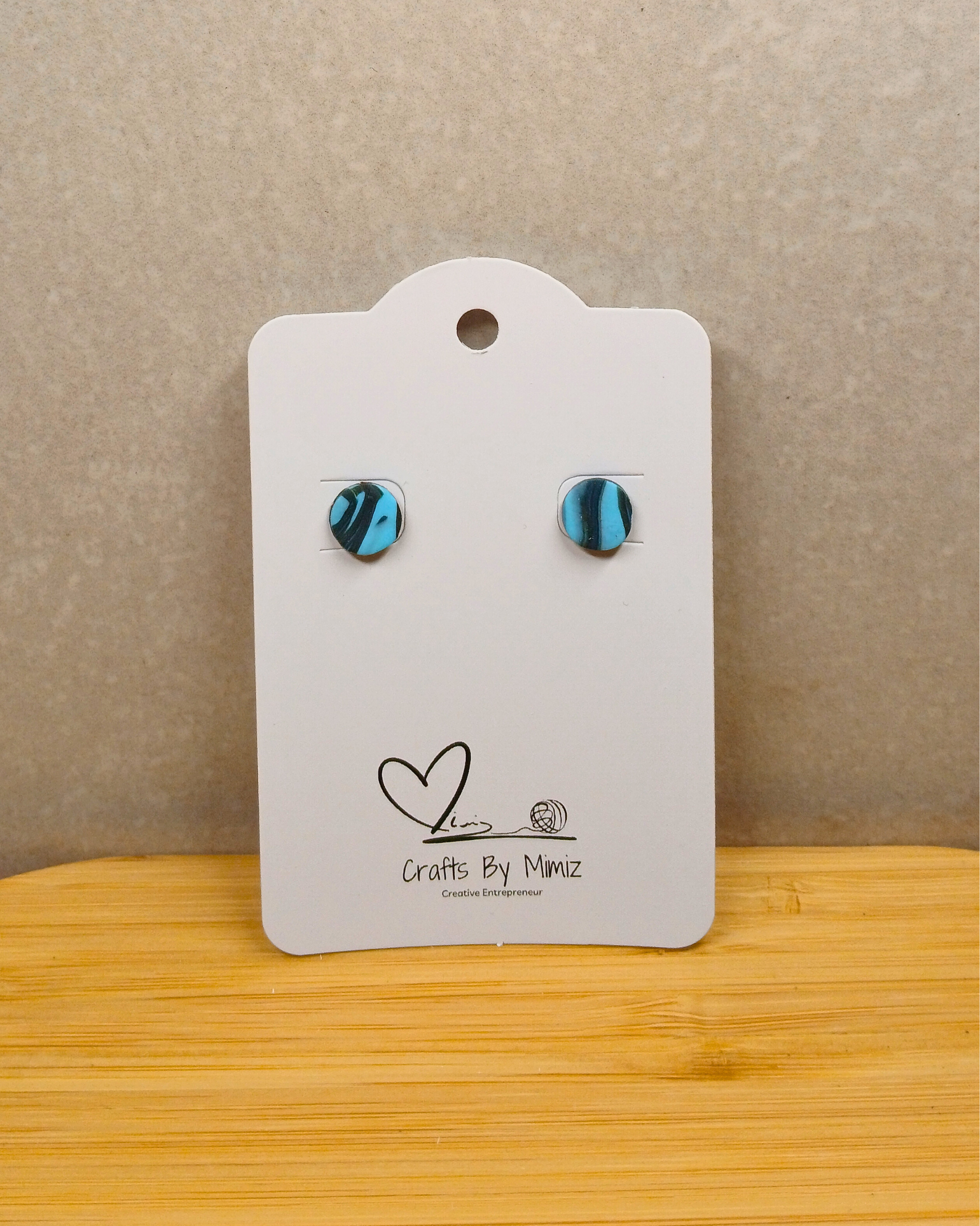 Handmade polymer clay stud earrings on sterling silver posts