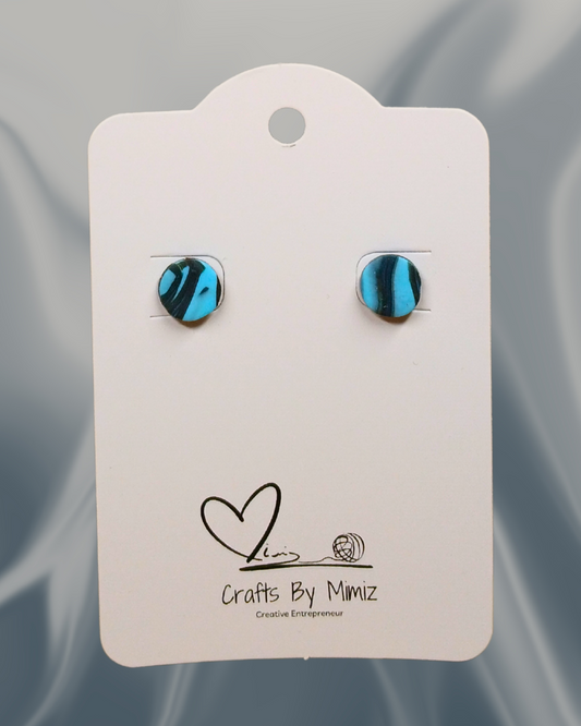 Handmade  polymer clay stud earrings on sterling silver posts