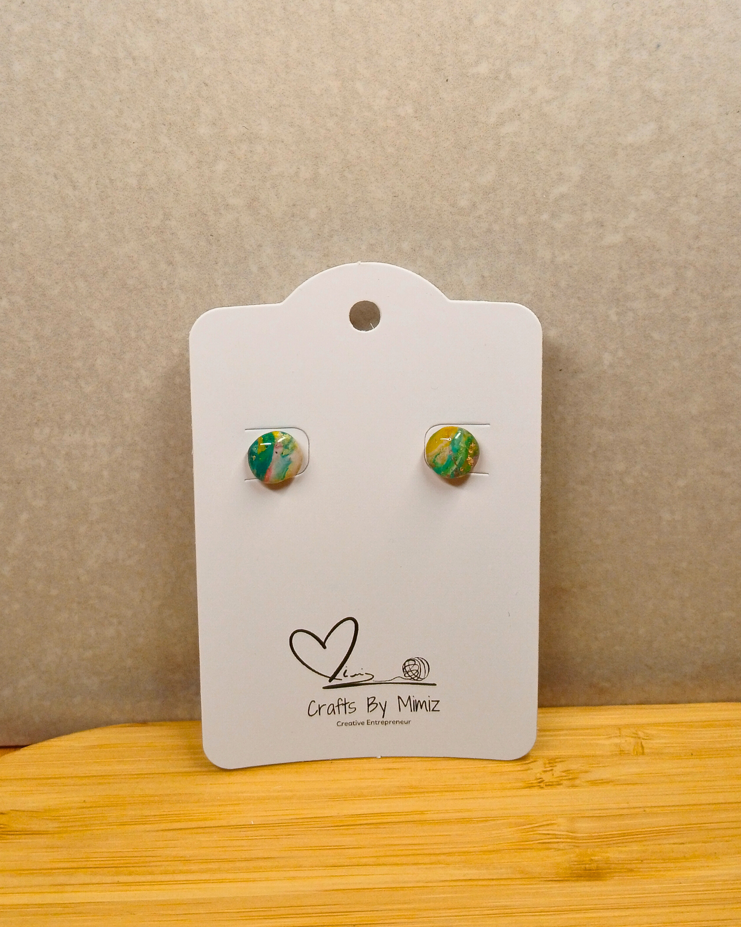 Handmade polymer clay stud earrings on sterling silver posts