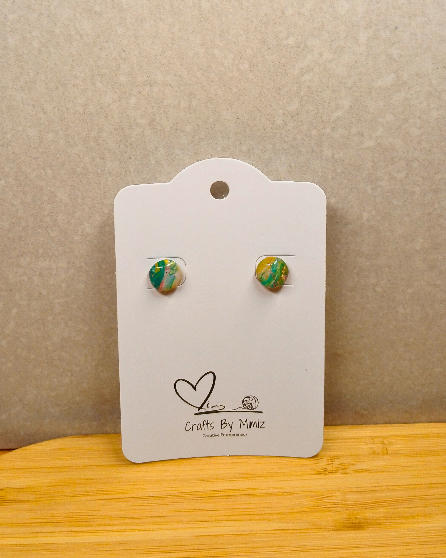 Handmade polymer clay stud earrings on sterling silver posts