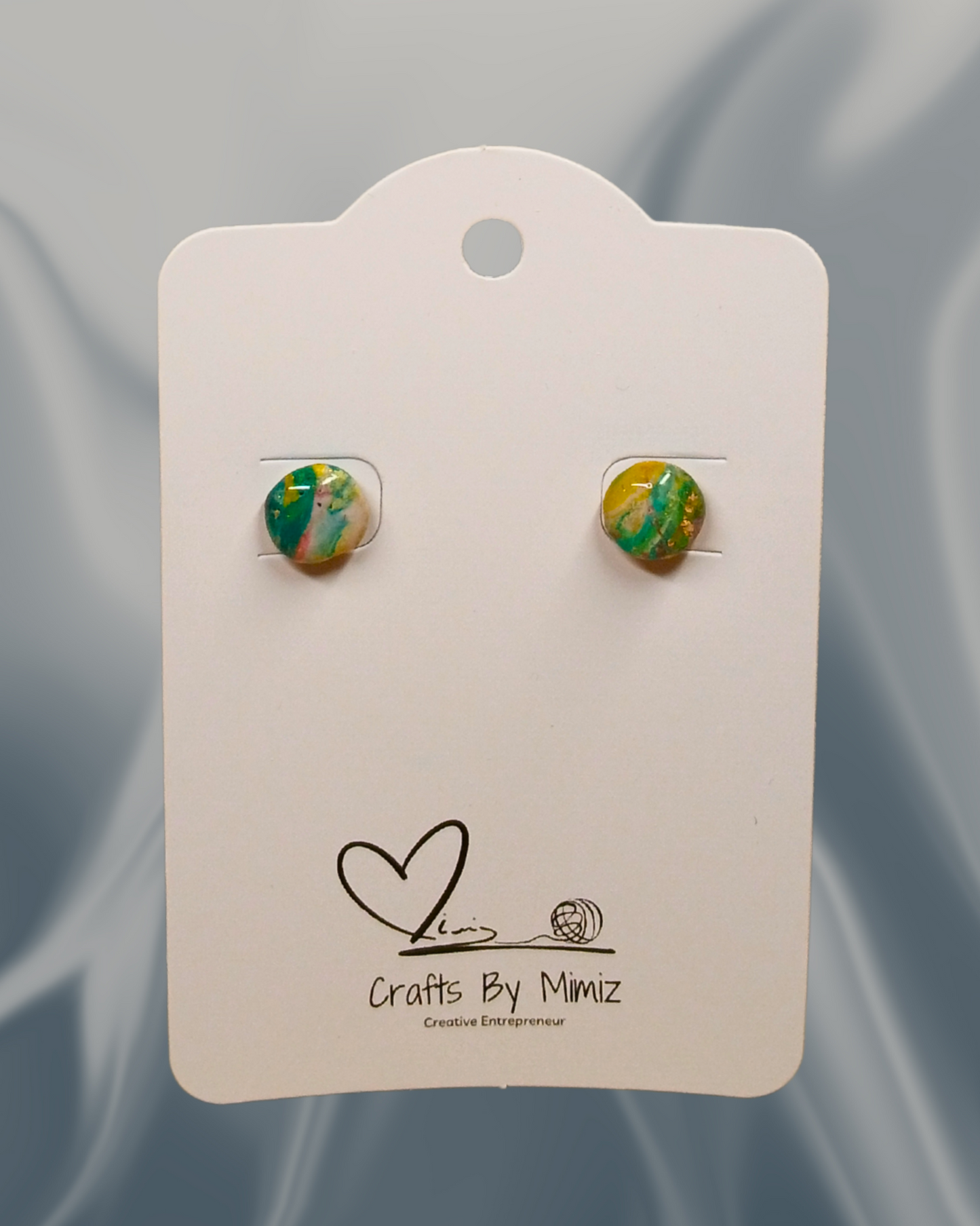 Handmade polymer clay stud earrings on sterling silver posts