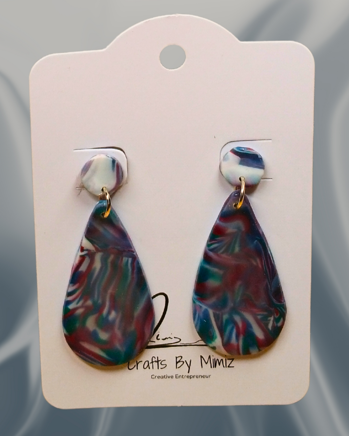 Red Marble Studs