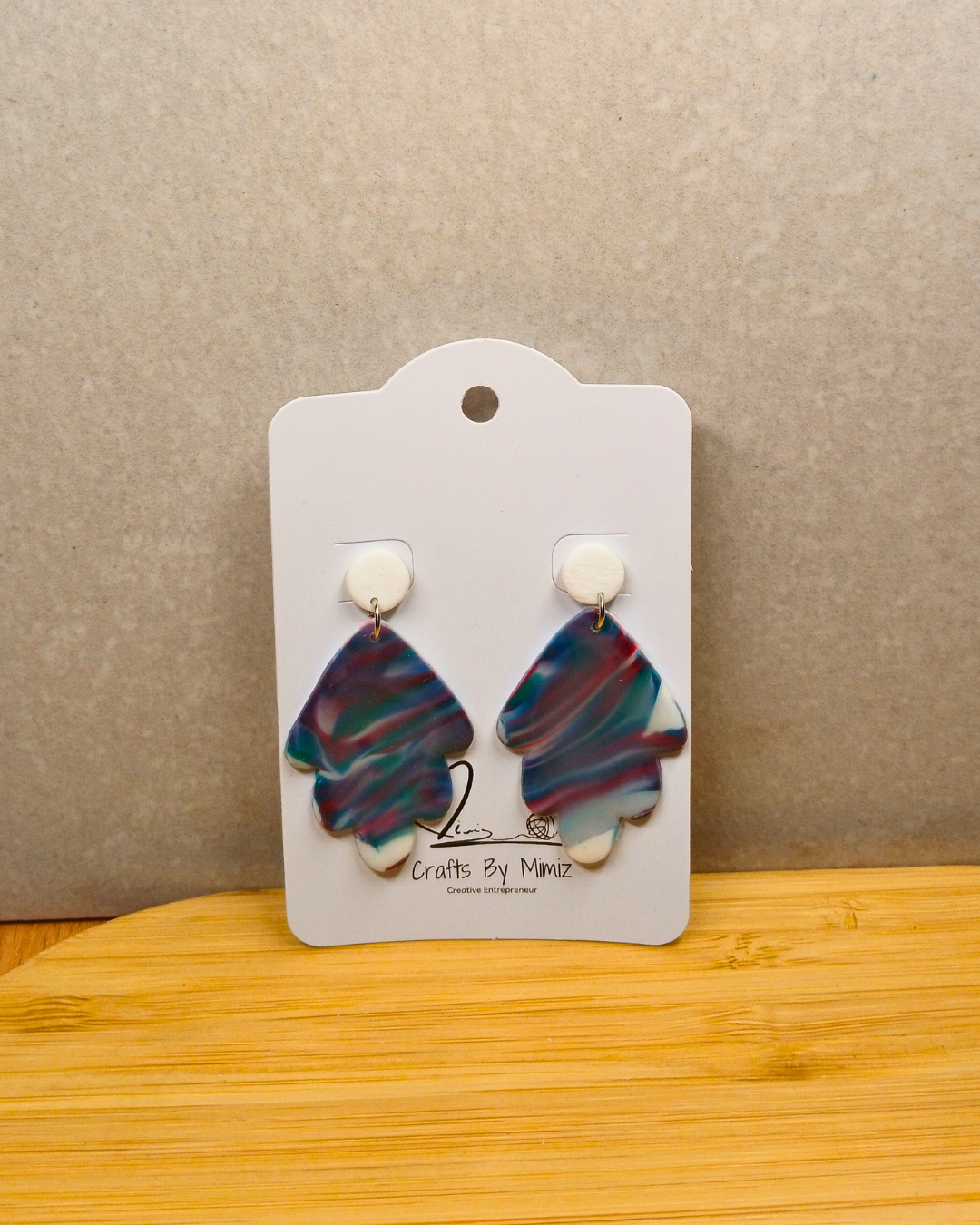 Red Marble Studs