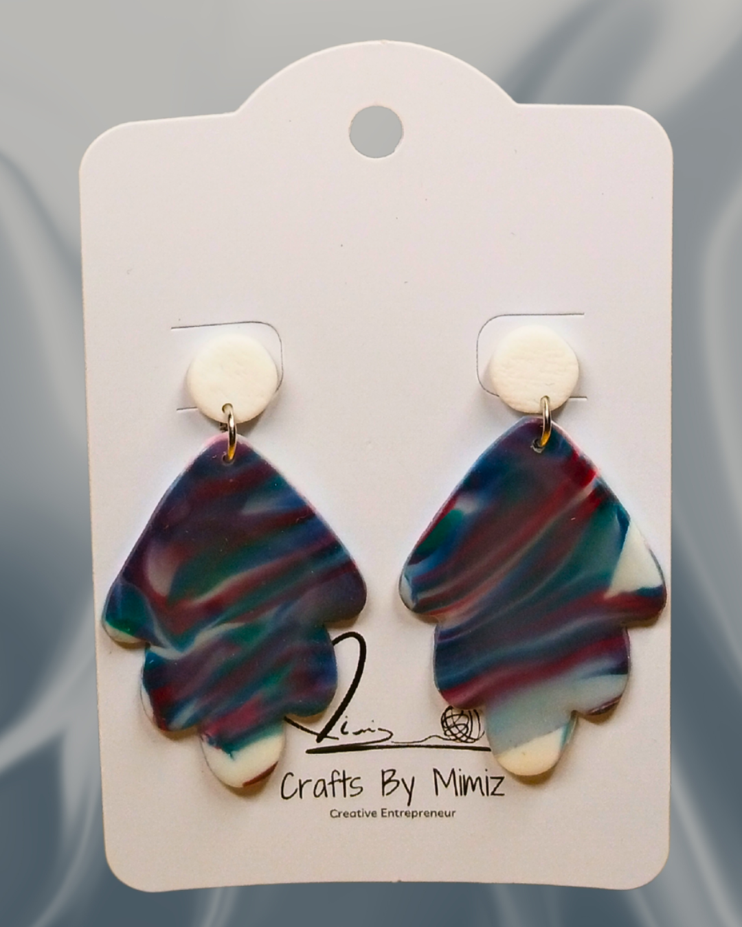 Red Marble Studs