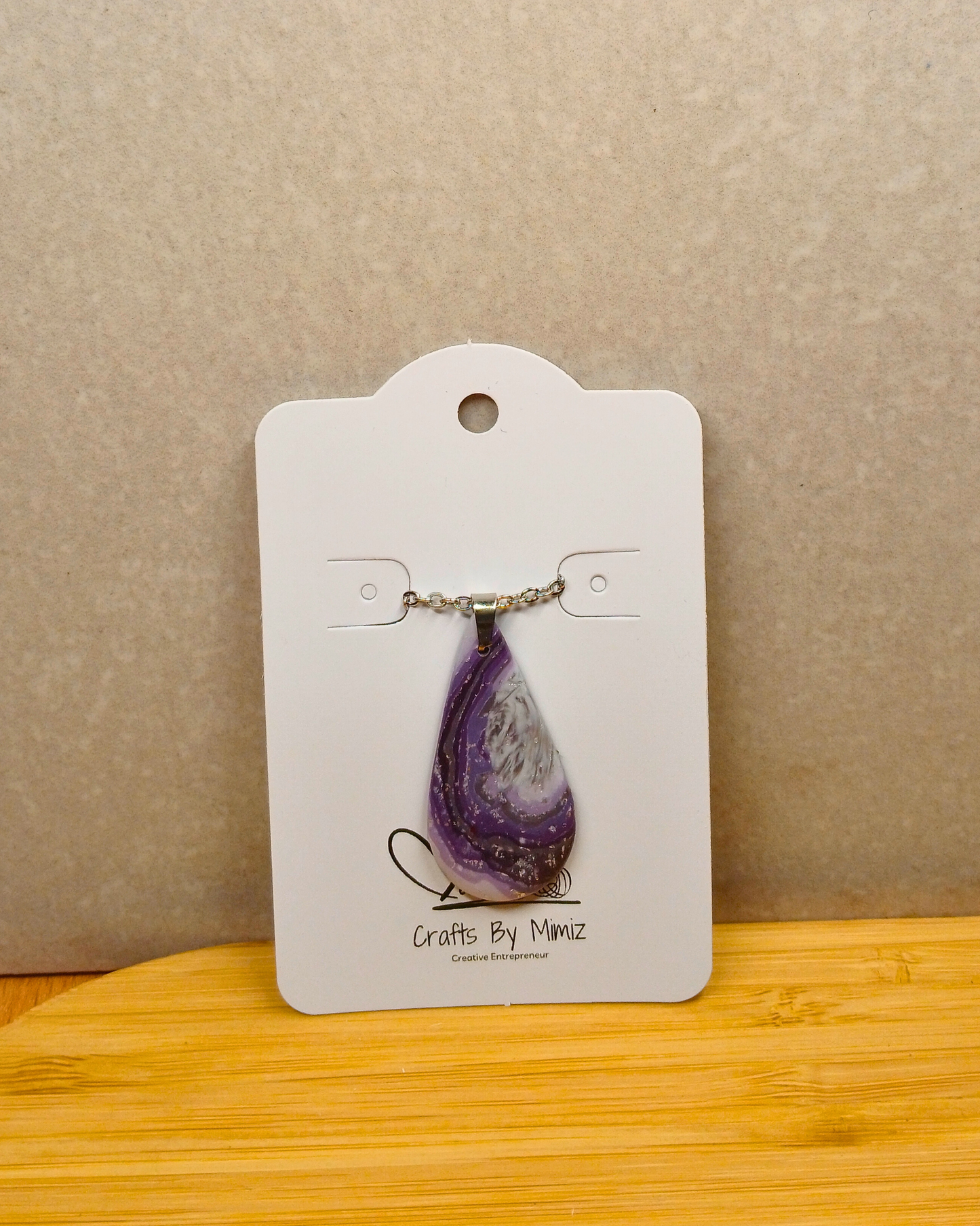 Violet Drop Pendant Necklace