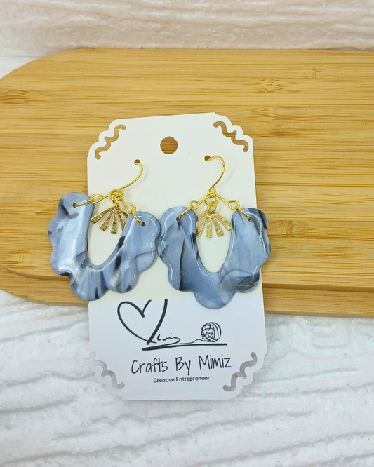 Grey Marble Earrings