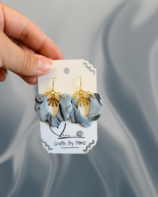 Grey Marble Earrings
